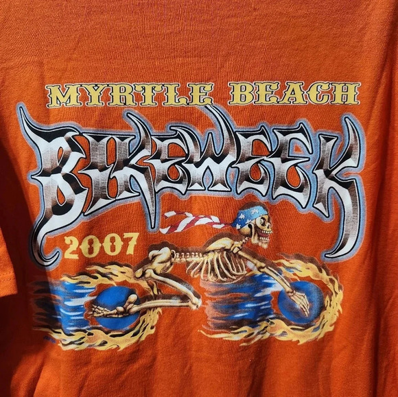 Myrtle Beach Bike Week 2007 Skeleton Graphic Tee GUC - Picture 5 of 5